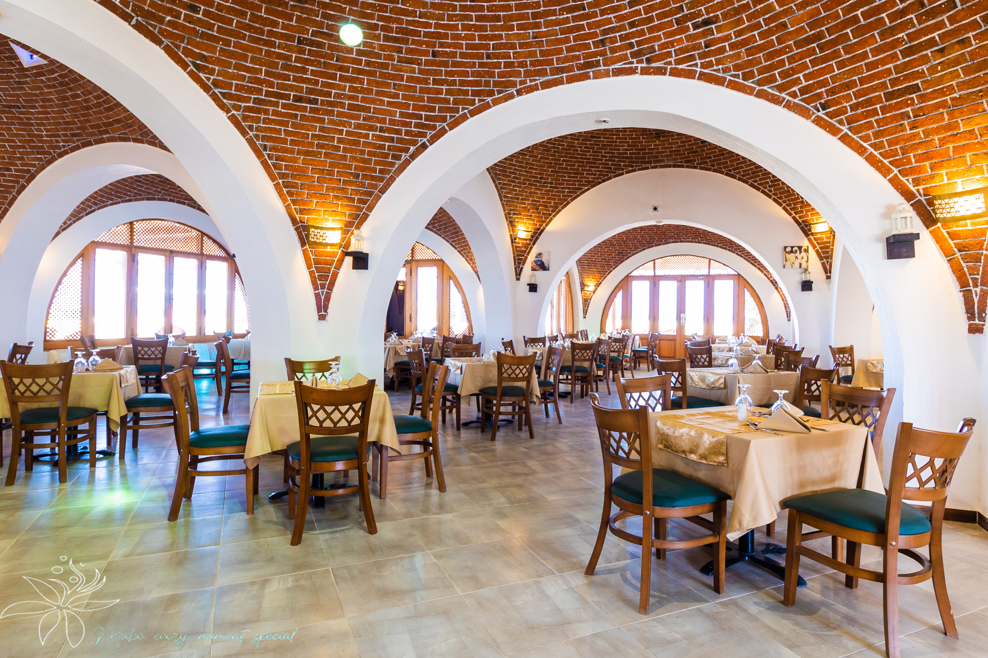 Nubian arched resort restaurant