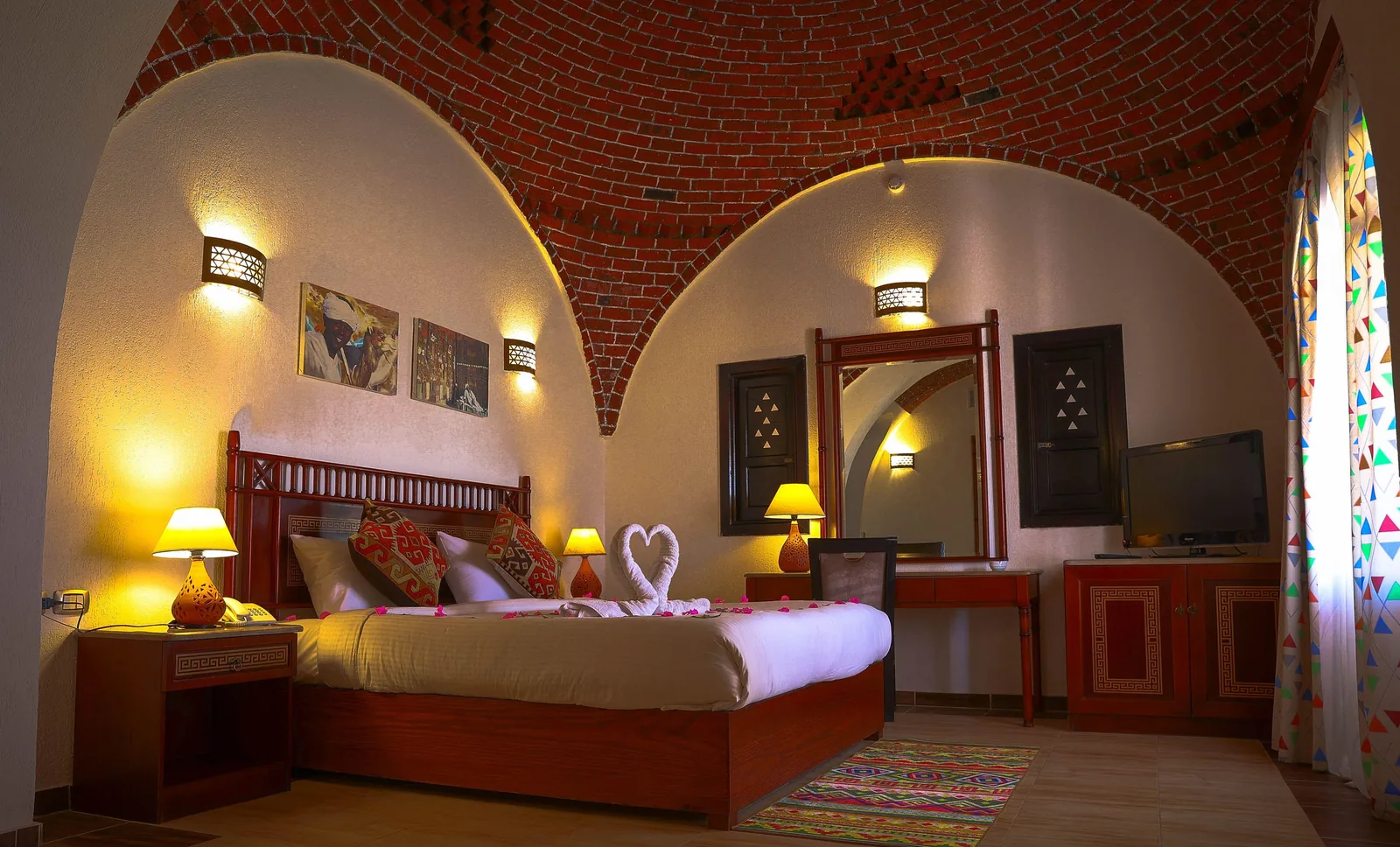 Comfortable air-conditioned resort bedroom