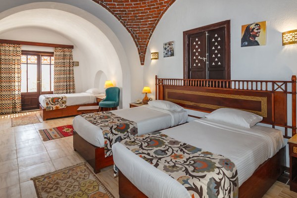 Family room with three beds